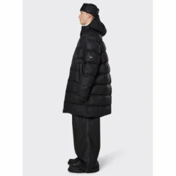 Veste Rains Unisex Long Puffer Jacket Black -Rains 15070 black men 2