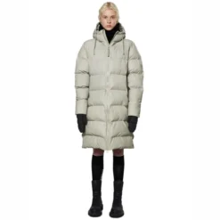 Veste Rains Unisex Long Puffer Jacket Cement -Rains 15070 cement women 1
