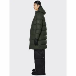 Veste Rains Unisex Long Puffer Jacket Green -Rains 15070 green men 2