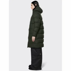 Veste Rains Unisex Long Puffer Jacket Green -Rains 15070 green women 2
