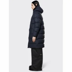Veste Rains Unisex Long Puffer Jacket Navy 15 Veste Rains Unisex Long Puffer Jacket Navy -Rains 15070 navy women 2