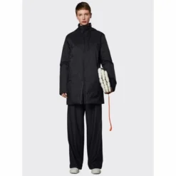 Veste Rains Unisex Padded Nylon Coat Black 19 Veste Rains Unisex Padded Nylon Coat Black -Rains 15480 black women 1